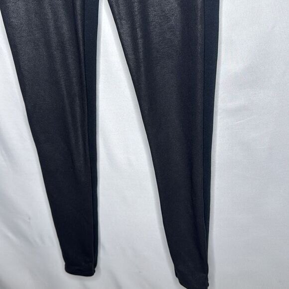 Spanx Assets Black High Waisted Shiny Stretch Shaping Leggings. Size Medium. - Picture 3 of 9